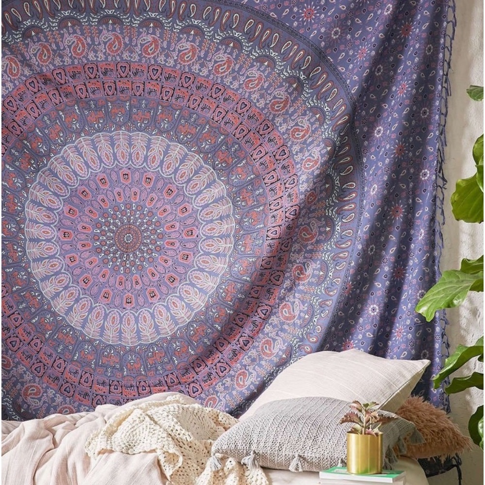 Urban Outfitters Purple Floral Tapestry